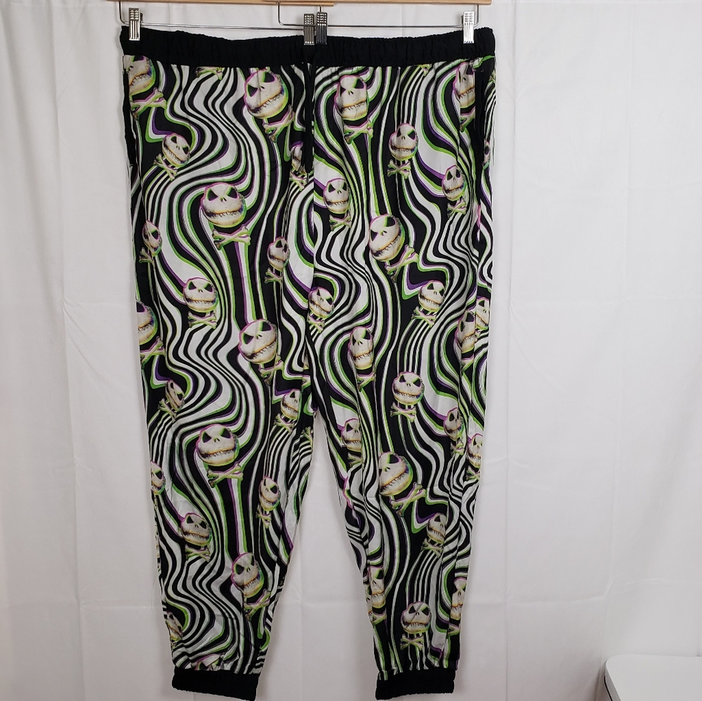 Disney Black and Green Striped Joggers